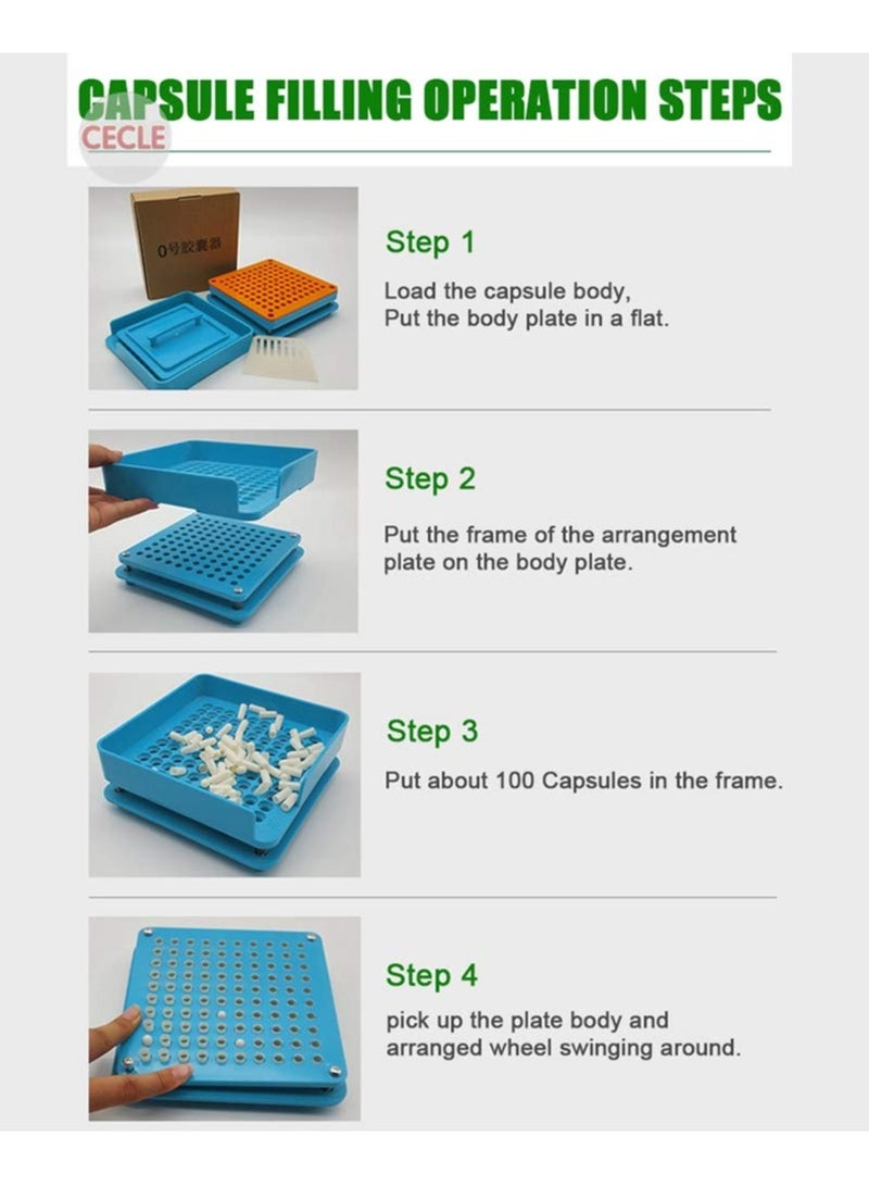 Excefore Capsule Machine for Capsules with High Efficiency, Capsule Machine, No.00 to 100 Holes, Suitable for Small Factories, Pharmacies, Sample Rooms, Laboratories, Hospitals, Blue  - Image 5