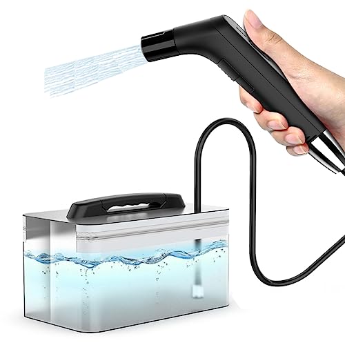 COSWE Portable Travel Bidet Electric Rechargeable Handheld Personal Bidet Sprayer for Personal Cleaning for Toilet with 2.3 liters Water container (Black) - Image 1