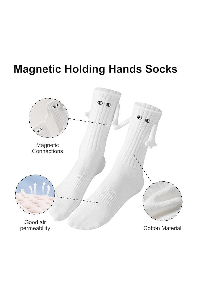 2 Pairs Holding Hands Socks Funny Magnetic Suction Couple Socks Unisex Couple Socks - Image 2