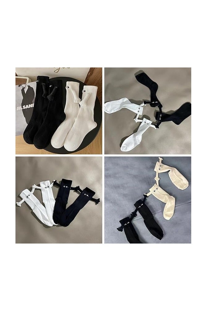 2 Pairs Holding Hands Socks Funny Magnetic Suction Couple Socks Unisex Couple Socks - Image 3