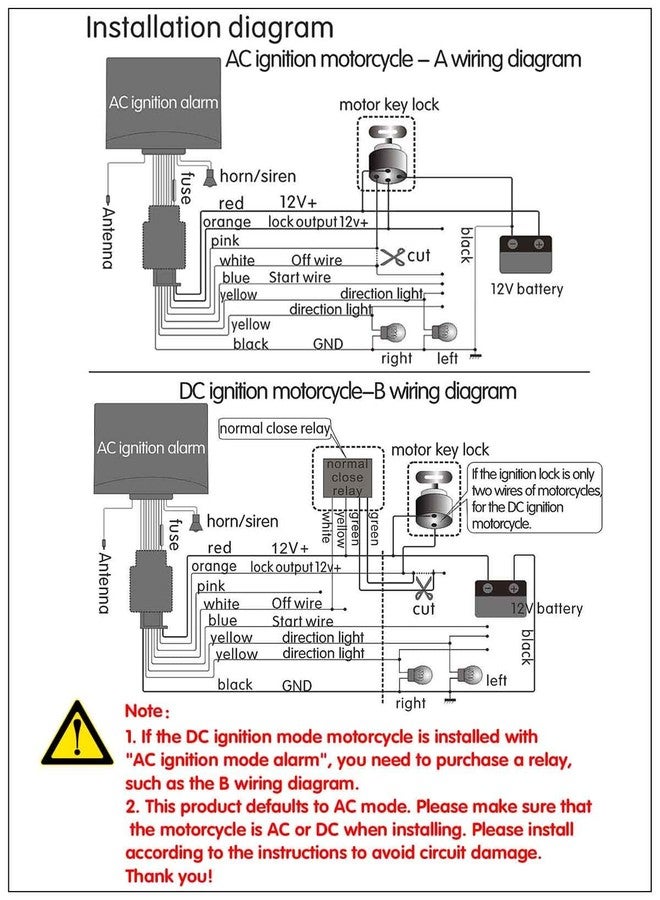 BAITHNA BONATECH DC12V Motorcycle Anti-Theft Alarm Security System Remote Control Engine Start Bike Anti-Hijacking Cutting Off Remote Engine Start Arming Disarming - Image 3