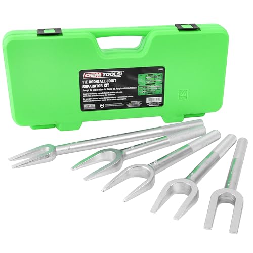 OEMTOOLS مجموعة فاصل قضيب التوجيه/المفصل الكروي OEMTOOLS 37201، 5 قطع، استبدال قضيب التوجيه، فصل المفاصل الكروية وأذرع بيتمان، شوكة مخلل، أداة إزالة المفصل الكروي - Image 1