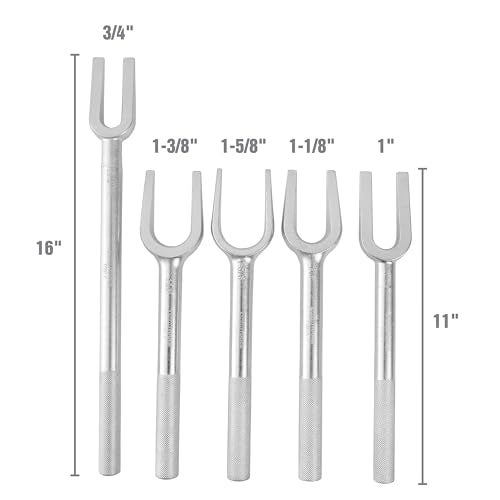 OEMTOOLS مجموعة فاصل قضيب التوجيه/المفصل الكروي OEMTOOLS 37201، 5 قطع، استبدال قضيب التوجيه، فصل المفاصل الكروية وأذرع بيتمان، شوكة مخلل، أداة إزالة المفصل الكروي - Image 5