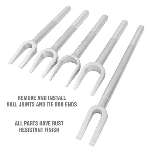 OEMTOOLS مجموعة فاصل قضيب التوجيه/المفصل الكروي OEMTOOLS 37201، 5 قطع، استبدال قضيب التوجيه، فصل المفاصل الكروية وأذرع بيتمان، شوكة مخلل، أداة إزالة المفصل الكروي - Image 4