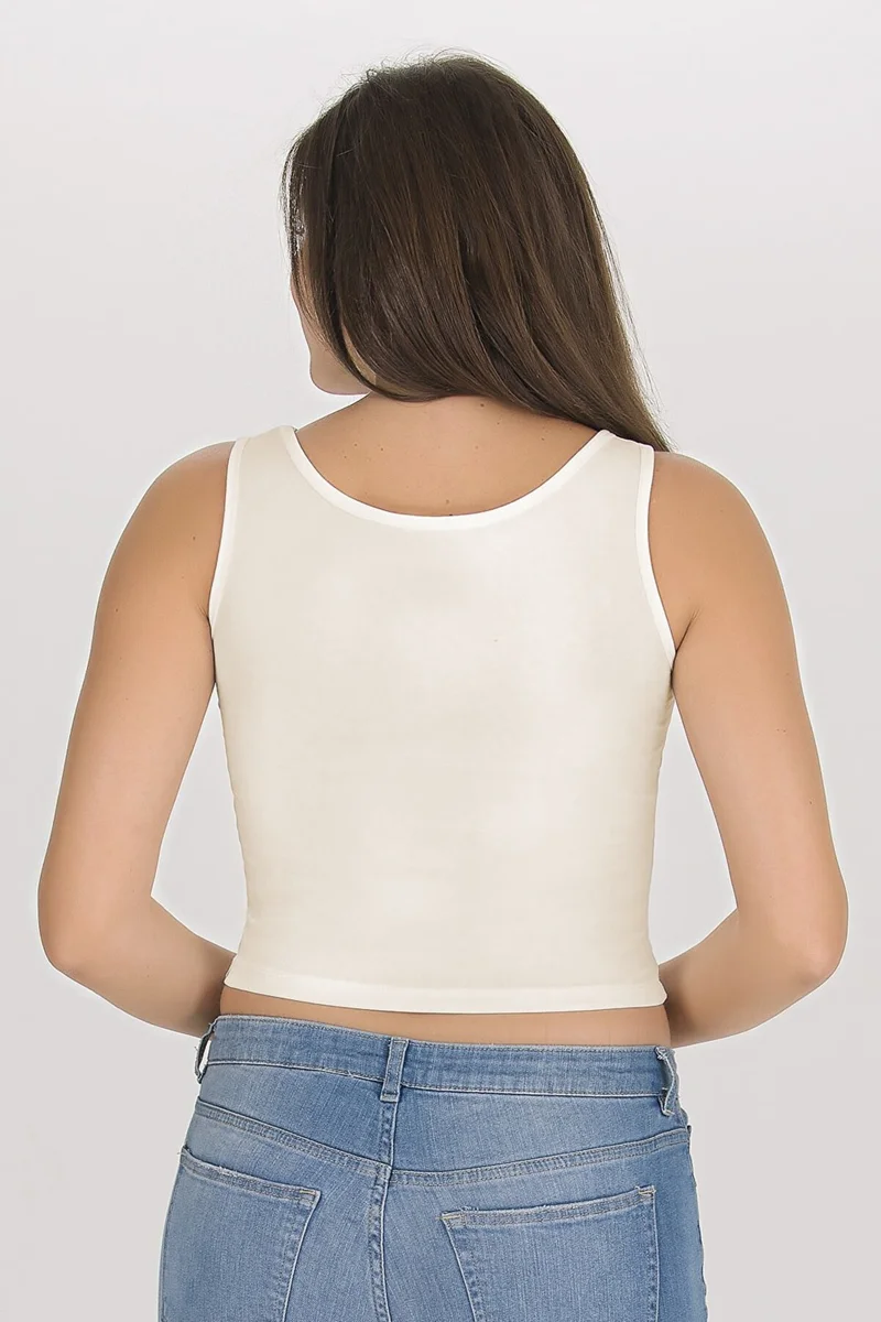 سينسو Women's Thick Strap Ecru Crop Bustier - BST1008