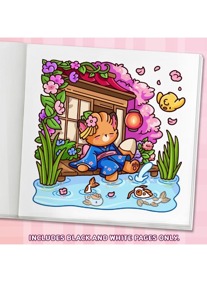 Peachjoy COZY JAPAN CUTE COLORING BOOK, 40-Page Fun and Relaxing Art Book for Kids and Adults, Creative Drawing Book with Cute Designs, Perfect Gift for Teens and Preschoolers - Image 2