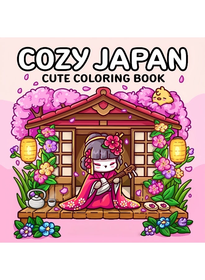 Peachjoy COZY JAPAN CUTE COLORING BOOK, 40-Page Fun and Relaxing Art Book for Kids and Adults, Creative Drawing Book with Cute Designs, Perfect Gift for Teens and Preschoolers - Image 1