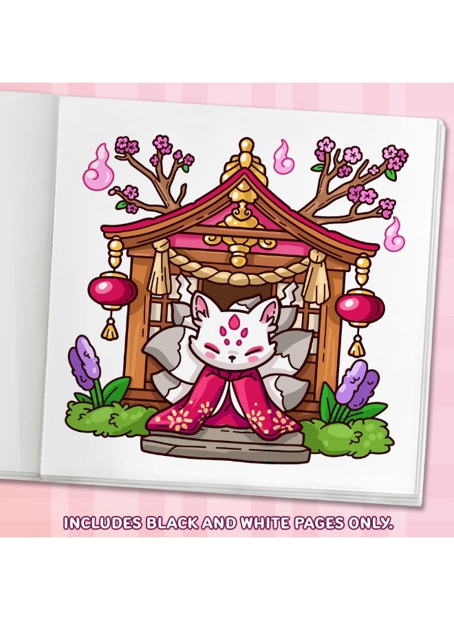 Peachjoy COZY JAPAN CUTE COLORING BOOK, 40-Page Fun and Relaxing Art Book for Kids and Adults, Creative Drawing Book with Cute Designs, Perfect Gift for Teens and Preschoolers - Image 4