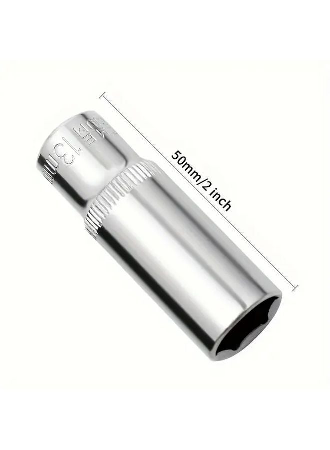 11 Pcs Ratchet Socket Set 6 3mm 1 4 Inch Drive 4 14mm Extended Hex Head Tools - Image 3