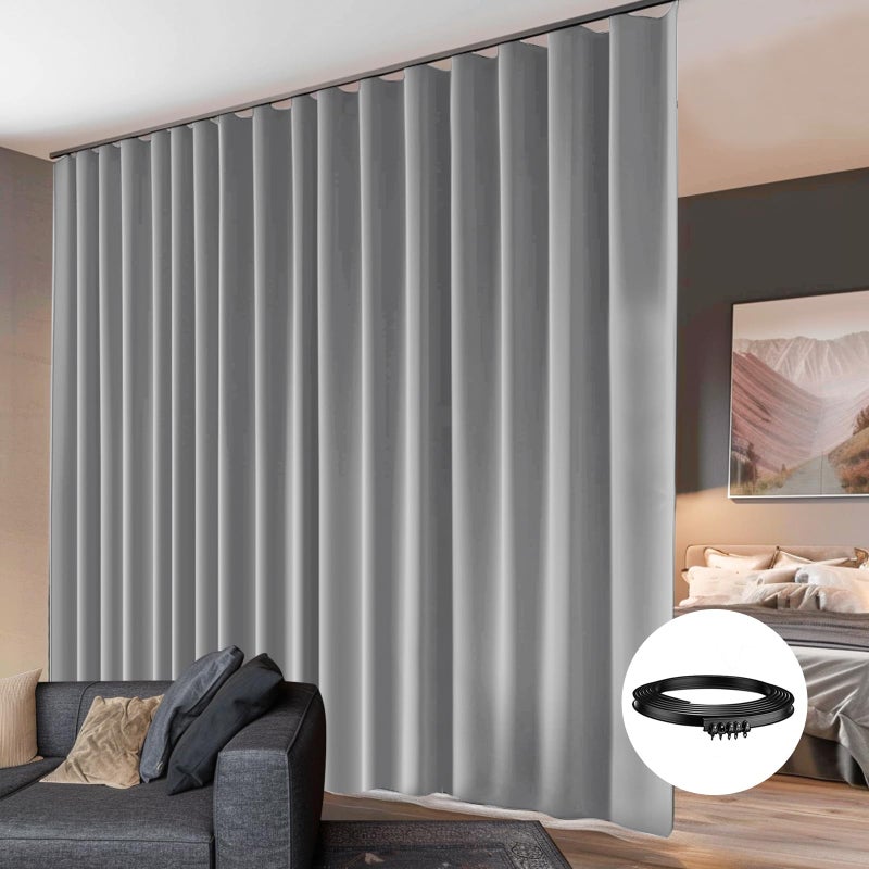 Hoeflife Room Square مع مسار السقف المرن إجمالي خصوصية سقف الستائر تعتيم الصوت - Image 1
