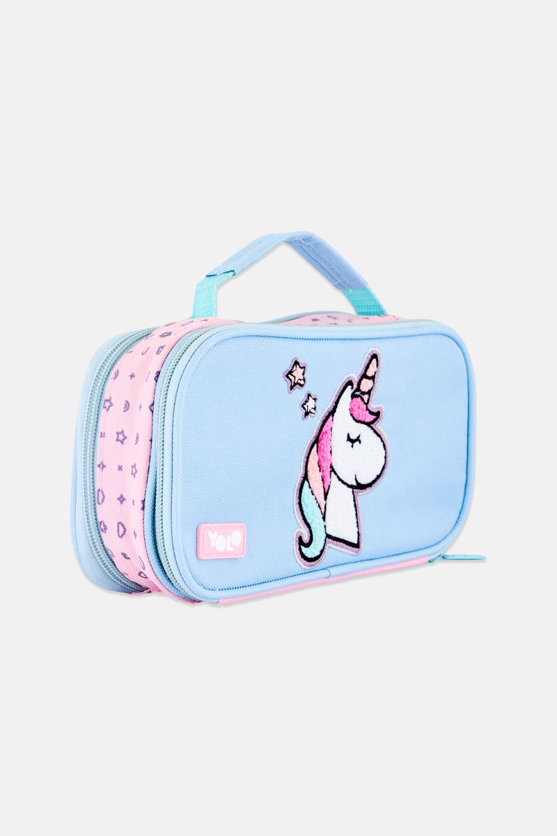 YOLO Kids Girl Unicorn Logo Pencil Case, Multicolor - Image 2