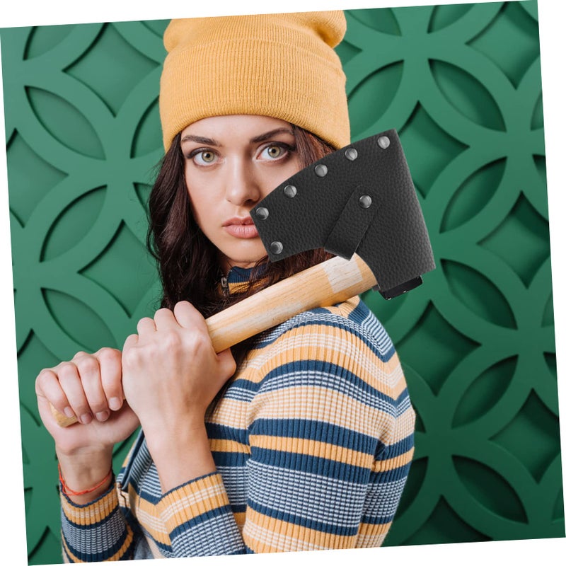 Leather Hatchet Cover Protective Case for Outdoor Camping Hiking Axe Protection - Image 3