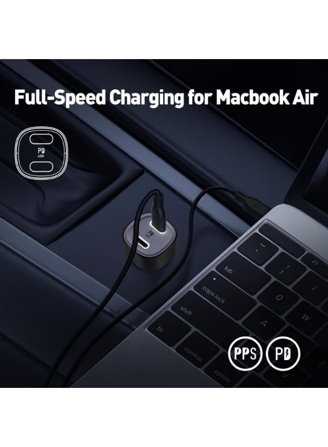 جودا - شاحن سيارة بقوة 45 واط بمنفذين تايب سي - اسود - Image 4