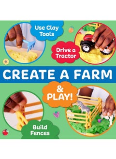 Creativity for Kids Creativity for Kids Sensory Pack Farm, includes fluffy cloud clays, clay beads, farm animals, fences, Farm tools and a tractor, Fun and Interactive Farm-Themed Sensory Kit, Perfect for Ages 3+  - Image 4