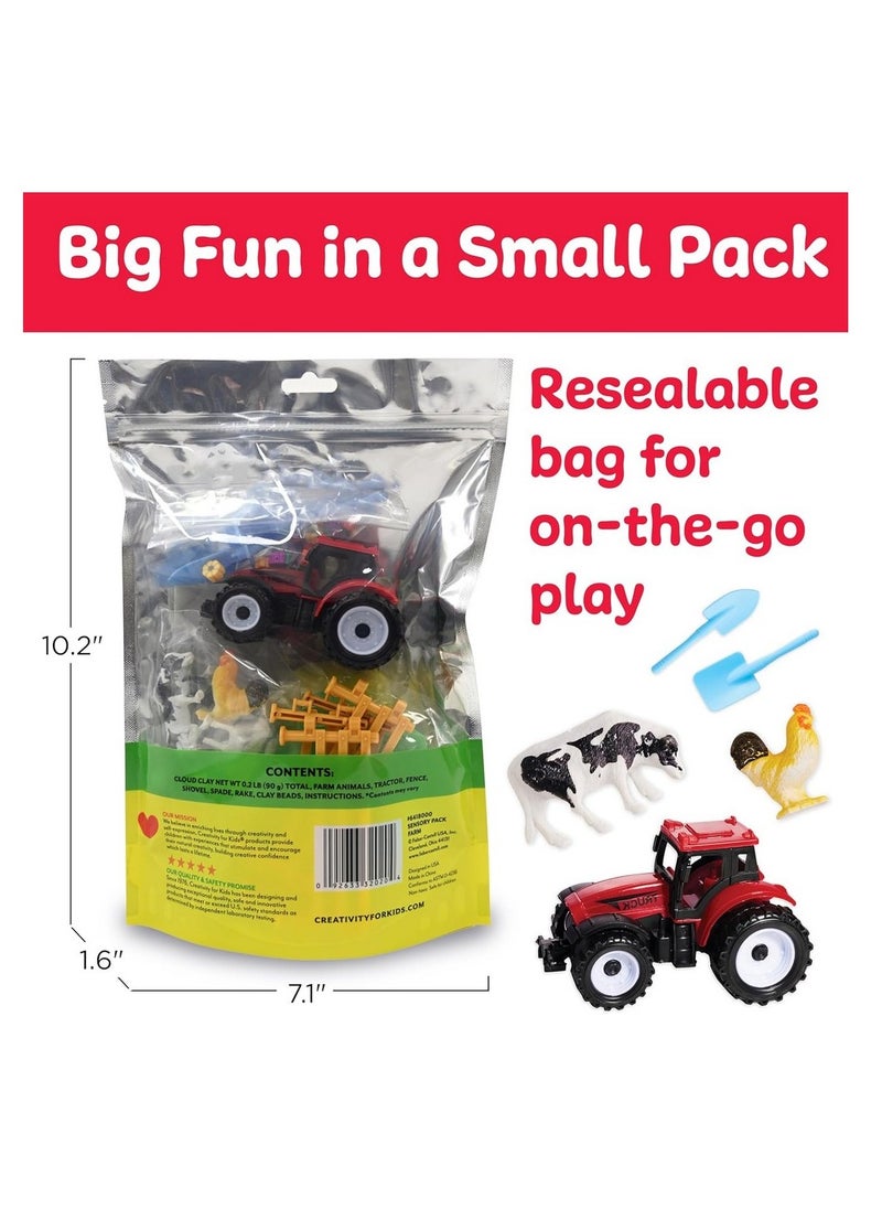 Creativity for Kids - Creativity for Kids Sensory Pack Farm, includes fluffy cloud clays, clay beads, farm animals, fences, Farm tools and a tractor, Fun and Interactive Farm-Themed Sensory Kit, Perfect for Ages 3+ - Image 1