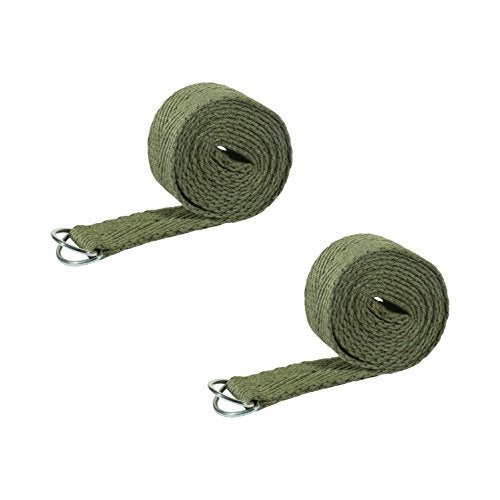 Footmate Yoga Belt for Men and Women Pack Of 2 | Yoga Strap with Extra Safe Adjustable D-Ring Buckle | 8 FT Long Durable and Premium Cotton Stretch Band Use for Yoga, Pilates, Gym, Fitness - Image 1
