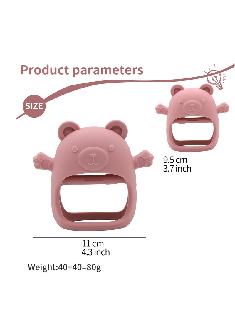 Generic - Silicone Teether Bear Gloves Toy Baby Teething Stick Anti-Sucking Hand Soothing Toy - Image 1