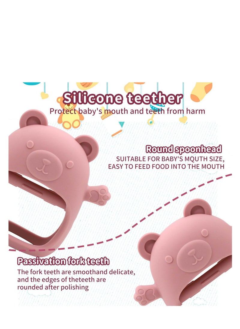 Generic - Silicone Teether Bear Gloves Toy Baby Teething Stick Anti-Sucking Hand Soothing Toy - Image 1