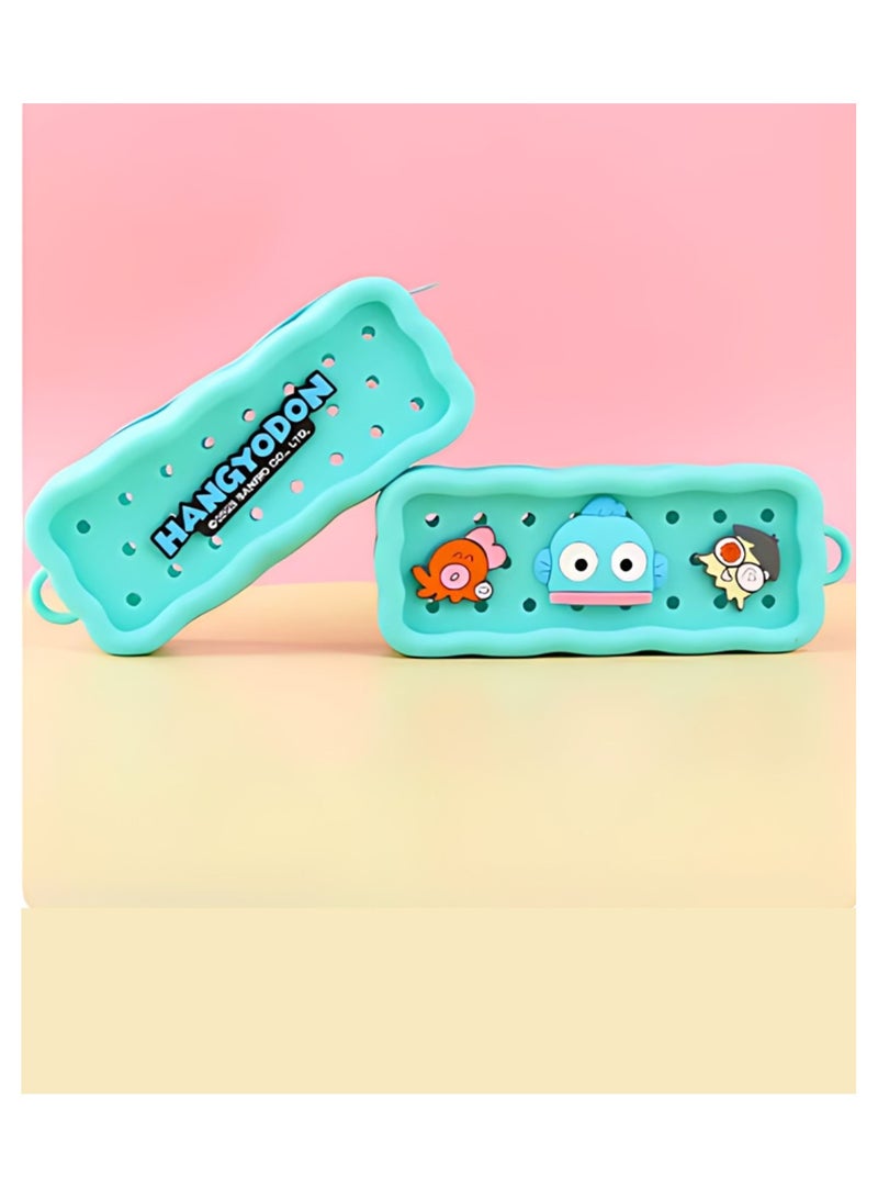 سانريو هانجيودون طالب حقيبة قلم رصاص ذات سعة كبيرة حقيبة قلم سيليكون هدية اللوازم المدرسية - Image 1