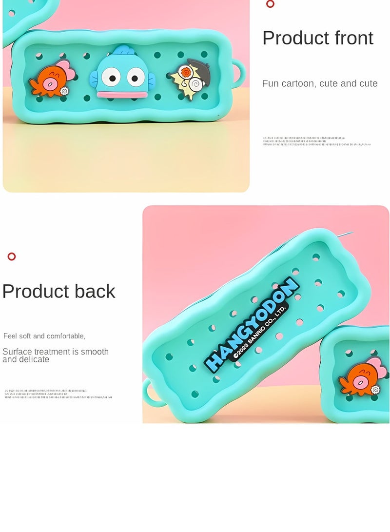 سانريو هانجيودون طالب حقيبة قلم رصاص ذات سعة كبيرة حقيبة قلم سيليكون هدية اللوازم المدرسية - Image 5