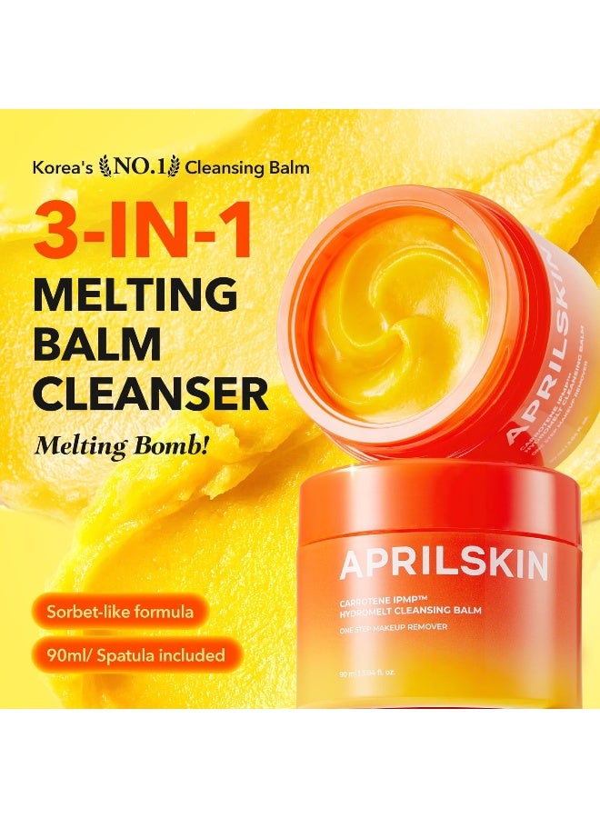 Aprilskin Carrotene IPMP Hydromelt Double Cleansing Makeup Remover Oil Balm | Vegan | Blackheads Care| Non-comedogenic | Korean Makeup Cleanser | Korean Skin Care | Kbeauty | 3.04 fl.oz - Image 2