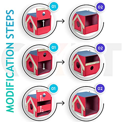 Cket Wood Pet House for Small Pets - Hamster, Tortoise, Rats, Chinchilla, Hedgehog, Gerbil, Sugar Glider, Birds Hideout - Image 3