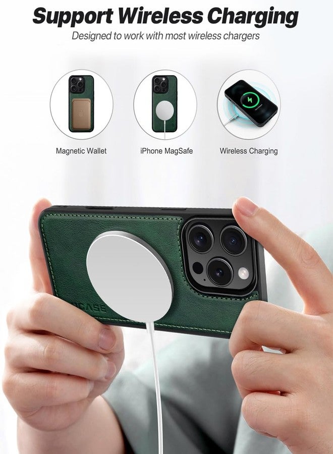 OCASE for iPhone 16 Pro Case, Detachable 2 in 1 PU Leather Wallet Case with RFID Blocking, Wireless Charging, Card Holders, Kickstand, Shockproof Removable Phone Cover, Dark Green - Image 4