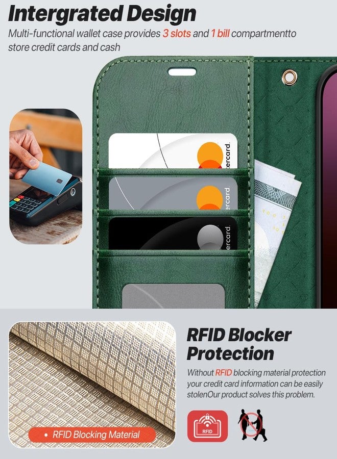 OCASE for iPhone 16 Pro Case, Detachable 2 in 1 PU Leather Wallet Case with RFID Blocking, Wireless Charging, Card Holders, Kickstand, Shockproof Removable Phone Cover, Dark Green - Image 5