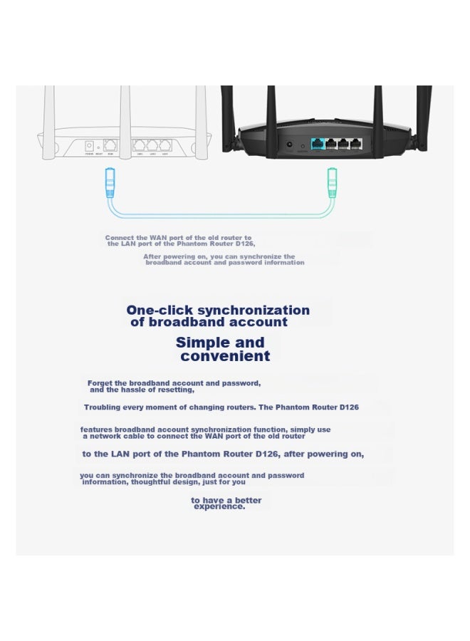 Mercury Phantom Router D126 Dual-band Wireless Router Stable Wall-penetrating Intelligent Dual-band Wifi 5g Home Fiber Broadband Large Apartment Six Antennas - Image 5