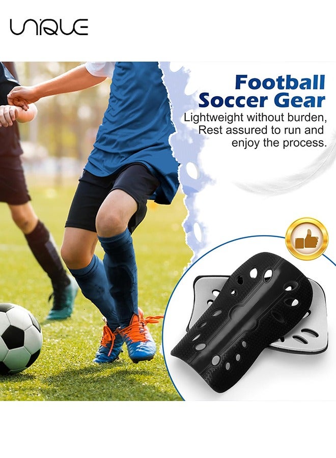 Unique 2 Pair Soccer Shin Guards, Lightweight and Breathable Shin Guard Sleeves Adults and Kids, Calf Protective Gear Shin Guards for Youth Men & Women(Black and Red) - Image 5