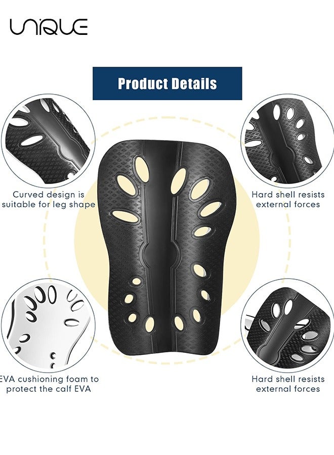 Unique 2 Pair Soccer Shin Guards, Lightweight and Breathable Shin Guard Sleeves Adults and Kids, Calf Protective Gear Shin Guards for Youth Men & Women(Black and Red) - Image 3