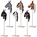 Relaxgiant 6 Pcs 4724 Inches Stick Horse Plush Handcrafted Riding Horse on a Stick for Derby Racing Events Sturdy Adjustable Metal Pole with Wood Base for Cowboy Party - Image 2