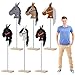 Relaxgiant 6 Pcs 4724 Inches Stick Horse Plush Handcrafted Riding Horse on a Stick for Derby Racing Events Sturdy Adjustable Metal Pole with Wood Base for Cowboy Party - Image 4