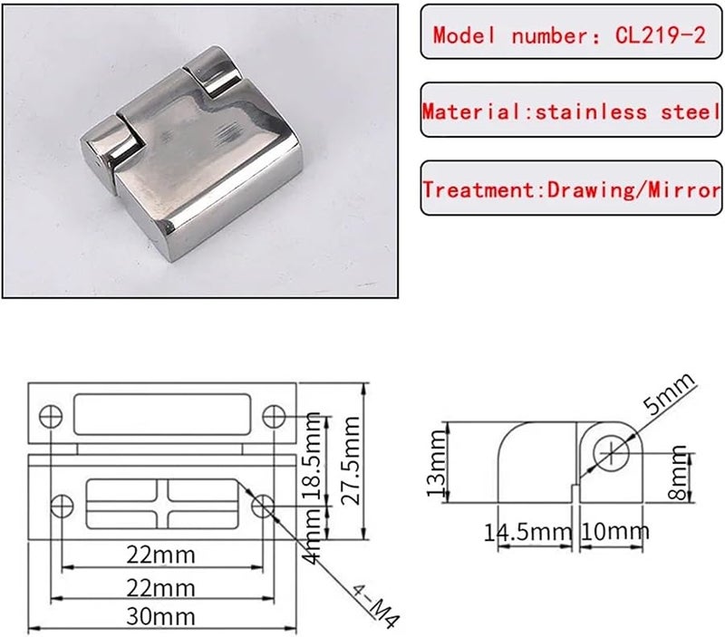 304 Stainless Steel Zinc Alloy Electrical Distribution Box Cabinet Door Hinge 2 Drawing Steel Color 1 Piece - Image 3