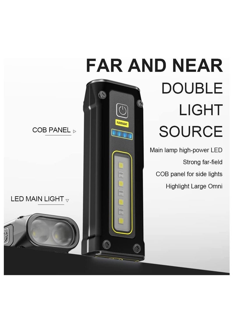 Y&D LED Small Flashlight Portable Rechargeable Work Light Super Bright Multi Use Waterproof COB Multifunctional Magnetic Suction for Camping Walking Searching Hiking Indoor Outdoor  - Image 3