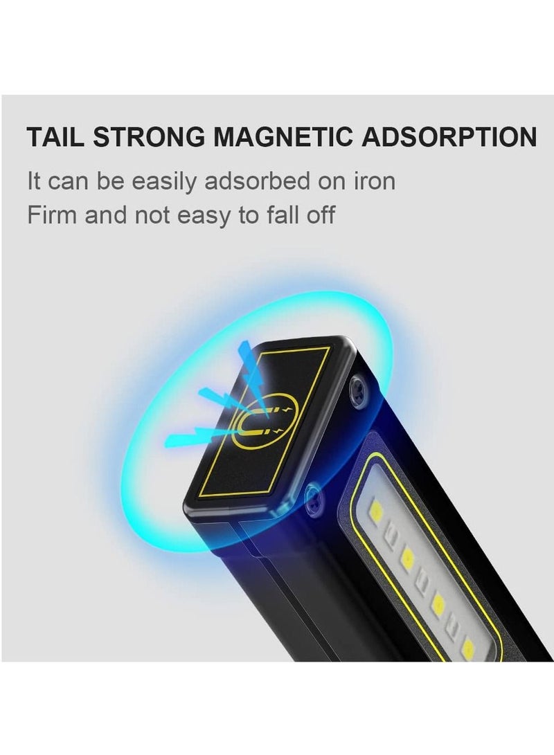 Y&D LED Small Flashlight Portable Rechargeable Work Light Super Bright Multi Use Waterproof COB Multifunctional Magnetic Suction for Camping Walking Searching Hiking Indoor Outdoor  - Image 4