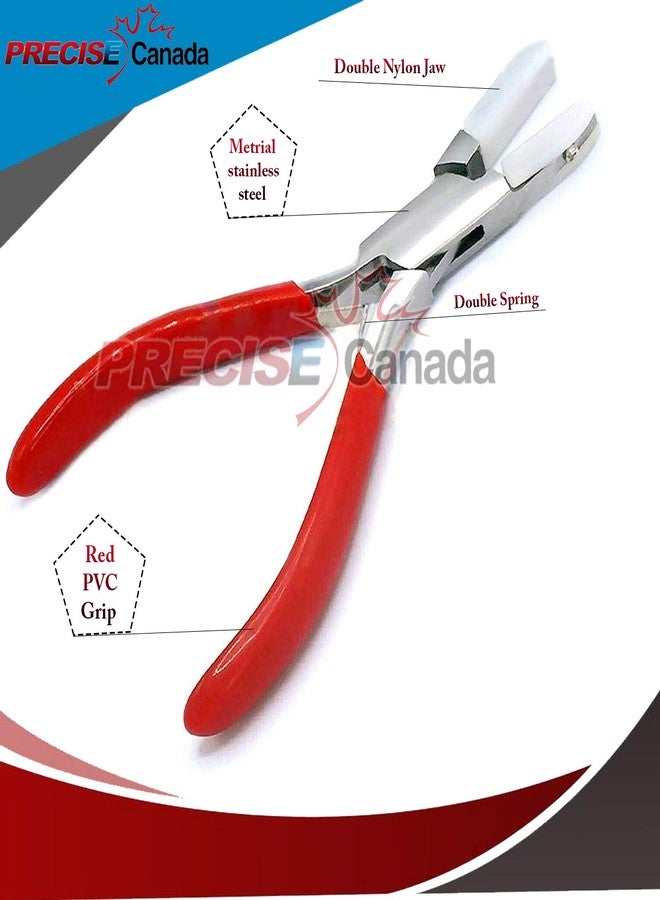 PRECISE CANADA Double Nylon Jaw Pliers Wire Forming Pliers with Red Adhesive Jaws for DIY Jewelry Making Hobby Projects - Image 2