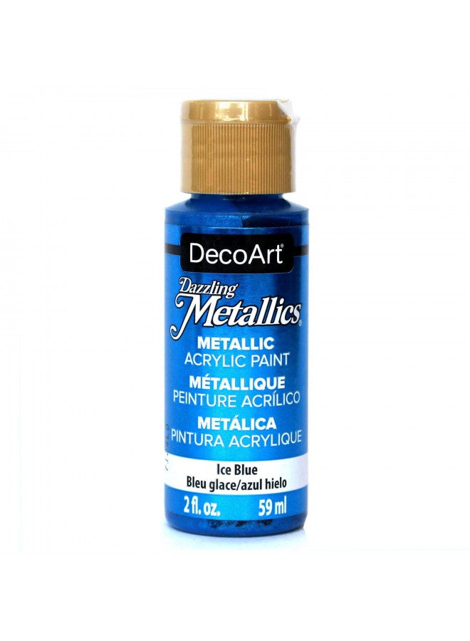 DecoArt Dazzling Metallics 2-Ounce Ice Blue Acrylic Paint - Image 1