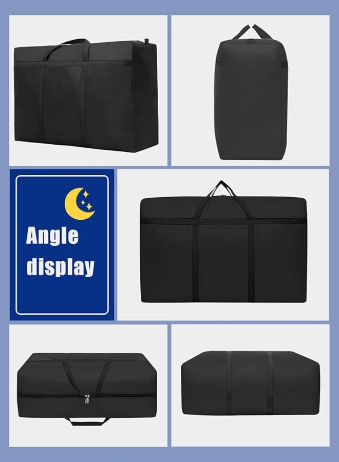 DUNISO 2Pcs Extra Large Storage Bags,Moving Bags with Strong Zippers & Carrying Handles, Waterproof and Dustproof Underbed Storage Organizer Bag, Sturdy and Durable，for Bedding/Duvets/Pillows/Laundry/Clothes/Moving home，110*60*35cm，Black - Image 5