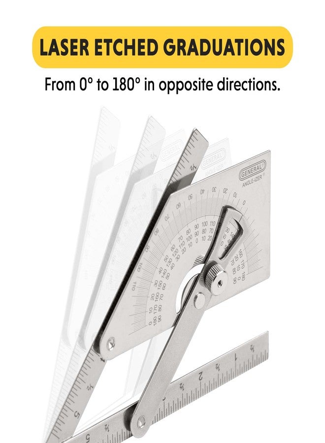 General Tools Protractor and Angle Finder #39, Stainless Steel, Outside, Inside, Sloped Angles, 0° to 180° - Image 4