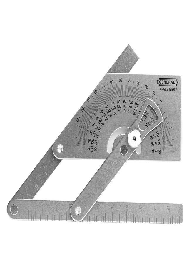 General Tools Protractor and Angle Finder #39, Stainless Steel, Outside, Inside, Sloped Angles, 0° to 180° - Image 1