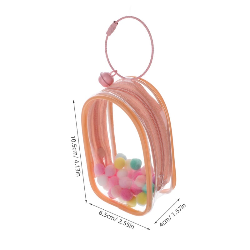 Clear PVC Doll Display Case with Bell Ring High Transparency Mini Figure Storage Bag - Image 3