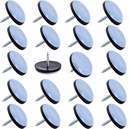 CSFMC Teflon Furniture Sliders Pads,Table/Chair/Cabinet/Sofa Small Size PTFE Glides,Nail on Furniture Legs by Protect The Floor,Heavy Duty Furniture Sliding Block (1 inch(25mm) Base 20 Pack) - Image 1
