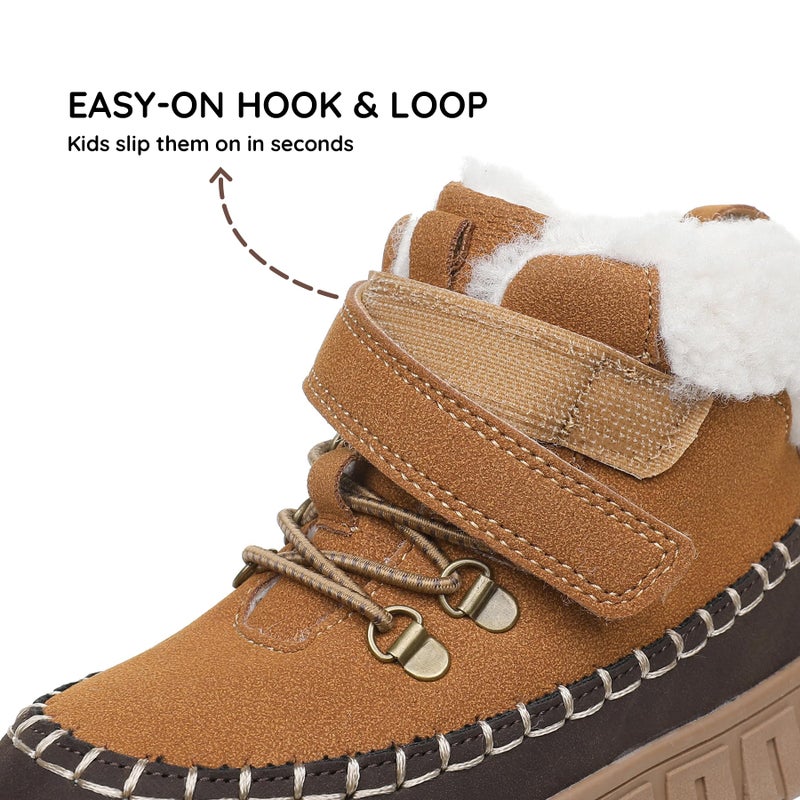 Apakowa Toddler Boys Girls Winter Boots â€“ Warm Lined Snow Boots for Cold Weather with Hook and Loop Closure (Toddler/Little Kid) - Image 3