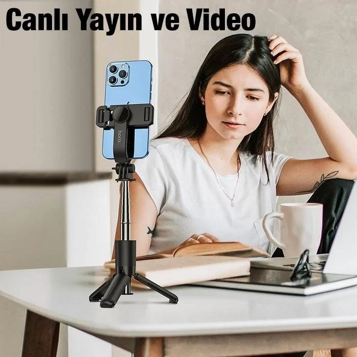 Polhammobile Polham Bluetooth Remote Selfie Stick and Desk Phone Stand, Influencer Broadcasting Kit