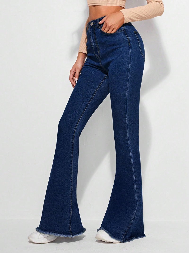 KOTTY Women's Solid Lightweight Konkikyo Blue Fit and Flared Jeans(Blue,S)-KTTLADIESJEANS3087S - Image 2