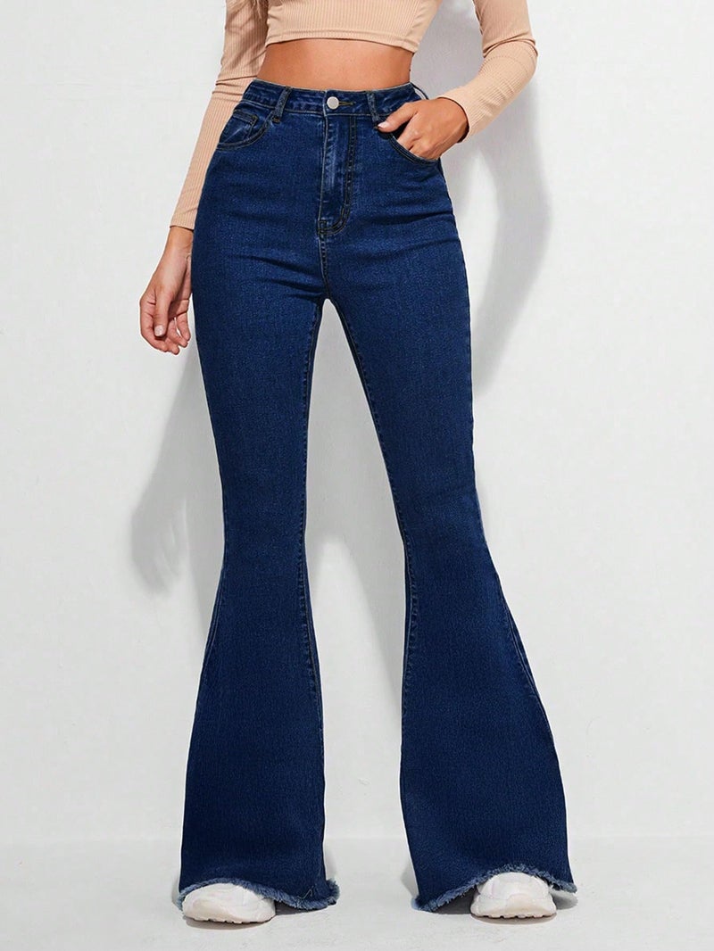 KOTTY Women's Solid Lightweight Konkikyo Blue Fit and Flared Jeans(Blue,S)-KTTLADIESJEANS3087S - Image 5