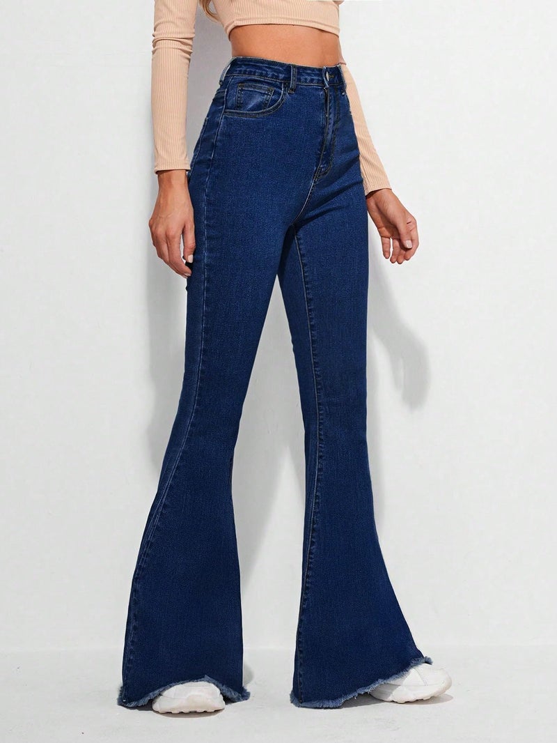 KOTTY Women's Solid Lightweight Konkikyo Blue Fit and Flared Jeans(Blue,S)-KTTLADIESJEANS3087S - Image 3
