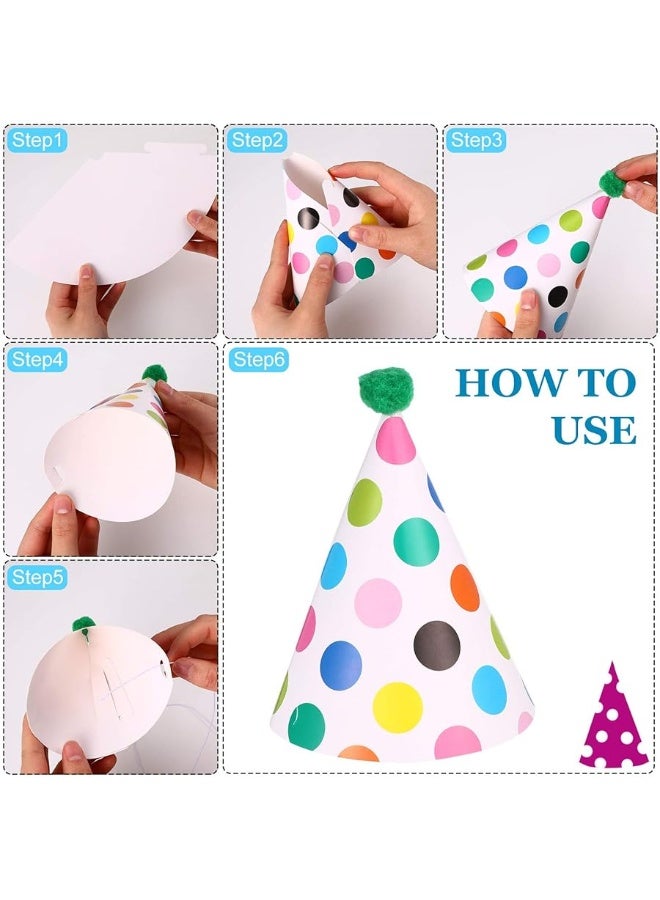 Marspark 25 Pcs Hats Set Includes 1 Colorful Happy Birthday Banner 3 Happy Birthday Glasses 10 Birthday Whistles 11 Adorable Party Cone Hats for Birthday Party Decor (Classic Style) - Image 3