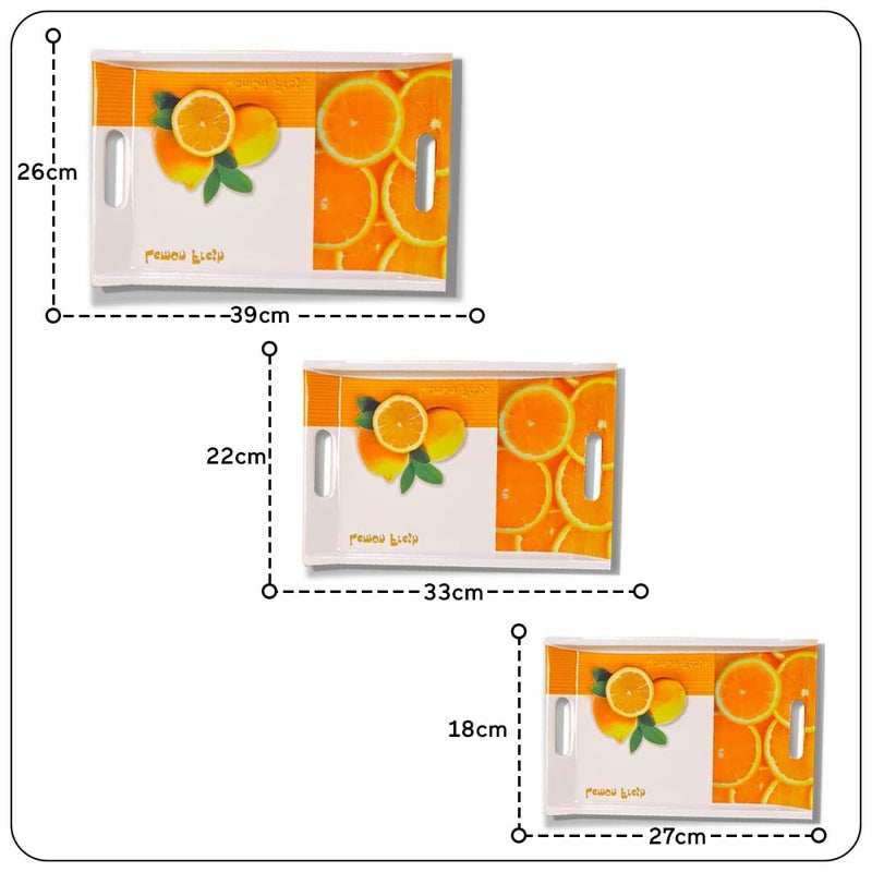 UPC PREMIUM HOUSEWARE U.P.C Serving Tray Set- Handcrafted & Hand-Painted for Kitchen/Table & Home Decor/Dinning/Gifts/Restaurants/Living Room/Coffee Table (Set of 3 Trays)(VIL001) - Image 5